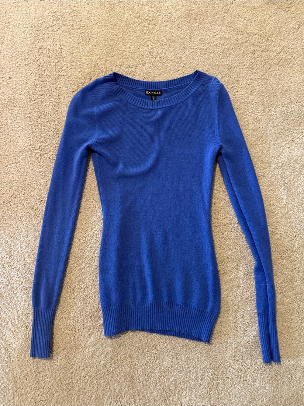 Express Women's Cobalt Blue Scoop-Neck Sweater